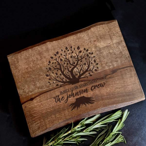 Luxedesigns Personalized Live Edge Mango Wood Cutting Board / Butcher's